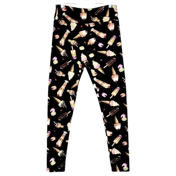 Vibrant LuLaRoe Ice Cream Print Leggings for Women - Tall & Curvy Perfect Fit - Picture 1 of 12